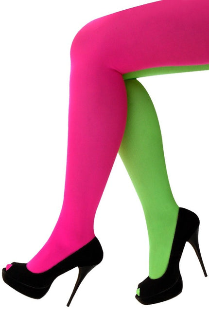 Feestbazaar Foute Panty Fluor Roze/Groen