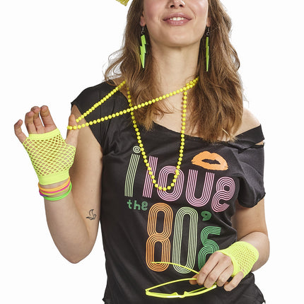 Feestbazaar Foute Party Accessoires Set Neon Geel