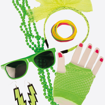 Feestbazaar Foute Party Accessoires Set Neon Groen