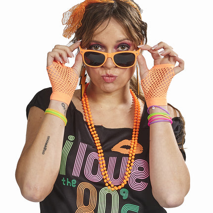 Feestbazaar Foute Party Accessoires Set Neon Oranje