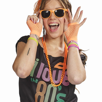 Feestbazaar Foute Party Accessoires Set Neon Oranje