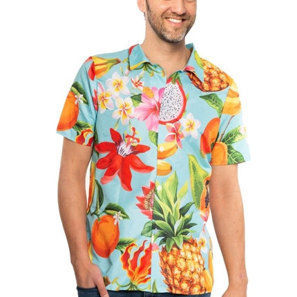 Feestbazaar Foute Party Hawaii Blouse Tropical Fruit