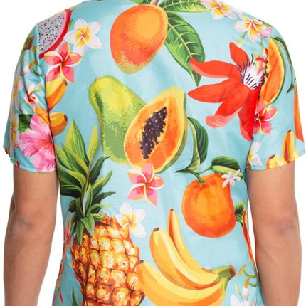 Feestbazaar Foute Party Hawaii Blouse Tropical Fruit