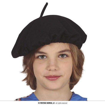 Feestbazaar Franse Baret Kind Zwart