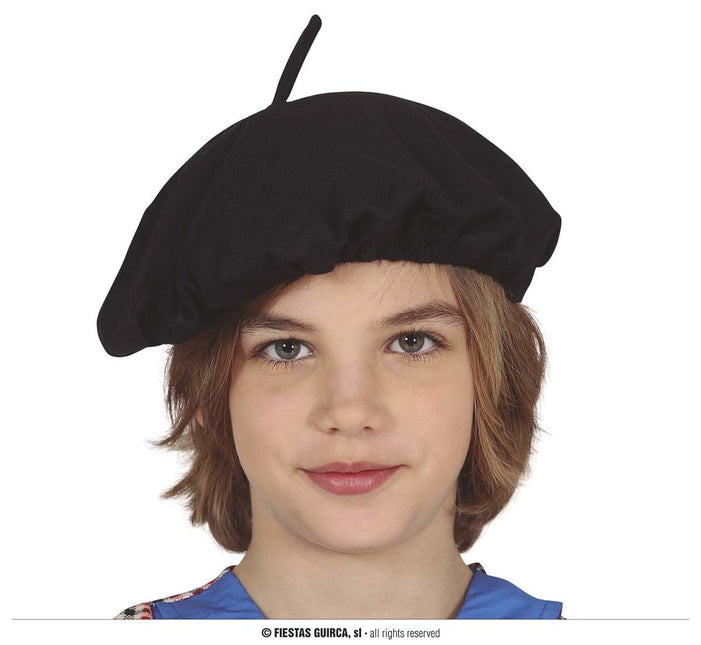 Feestbazaar Franse Baret Kind Zwart