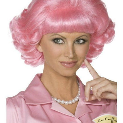Feestbazaar Frenchy Grease pruik pink