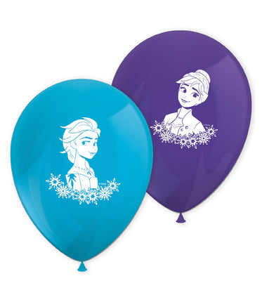 Feestbazaar Frozen Ballonnen Anna En Elsa Blauw/Paars (8st)