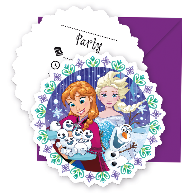 Feestbazaar Frozen Feest Uitnodigingen & Enveloppen (6st)