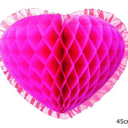 Feestbazaar Fuchsia Hart Hangdecoratie (45cm)