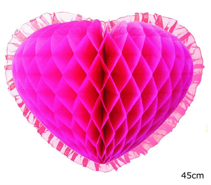 Feestbazaar Fuchsia Hart Hangdecoratie (45cm)