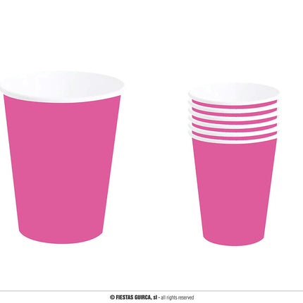 Feestbazaar Fuchsia Neon Bekertjes (6st)