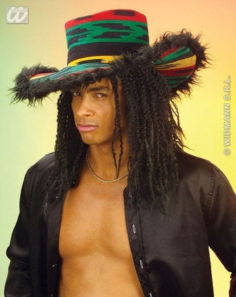Feestbazaar Funky Rasta Hoed Met Pluche Rand