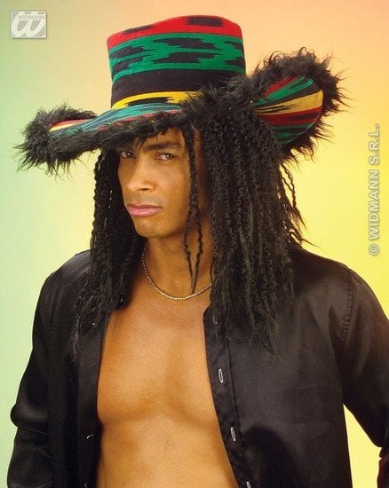 Feestbazaar Funky Rasta Hoed Met Pluche Rand