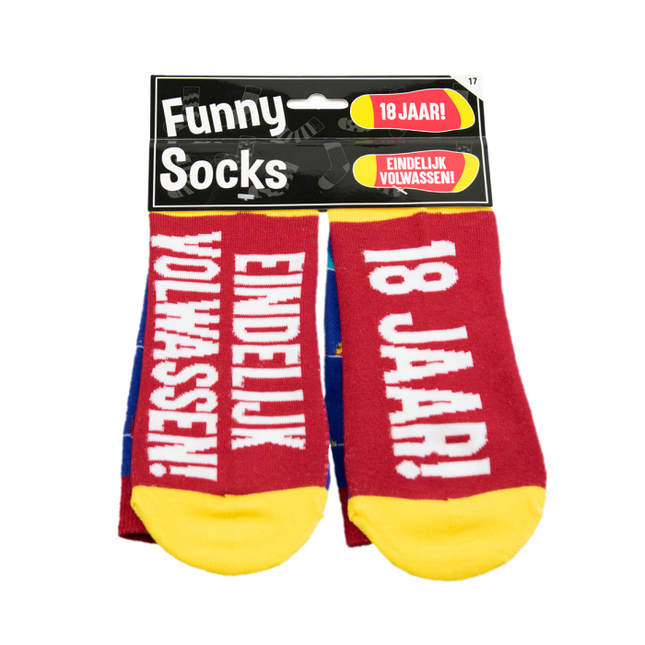 Feestbazaar Funny Sokken 18 jaar Eindelijk Volwassen