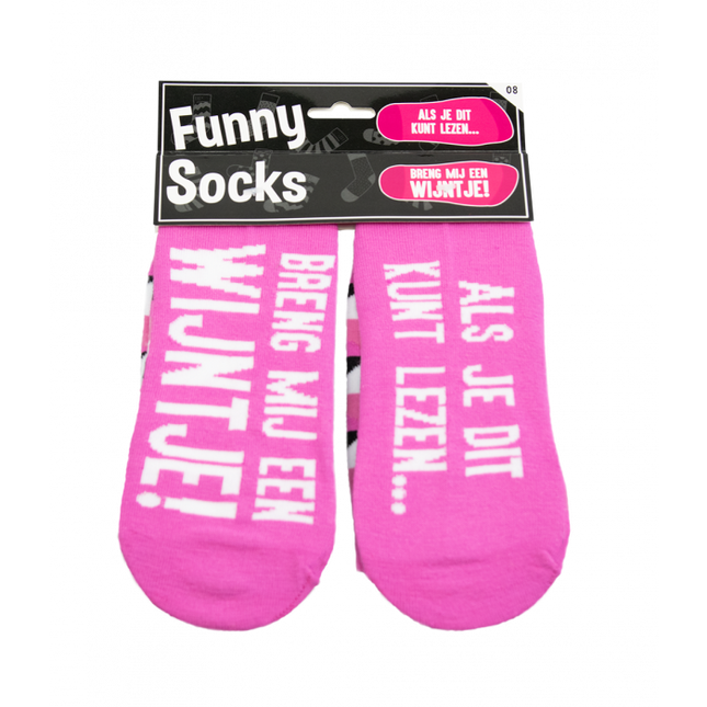 Feestbazaar Funny Sokken – Breng mij een wijntje