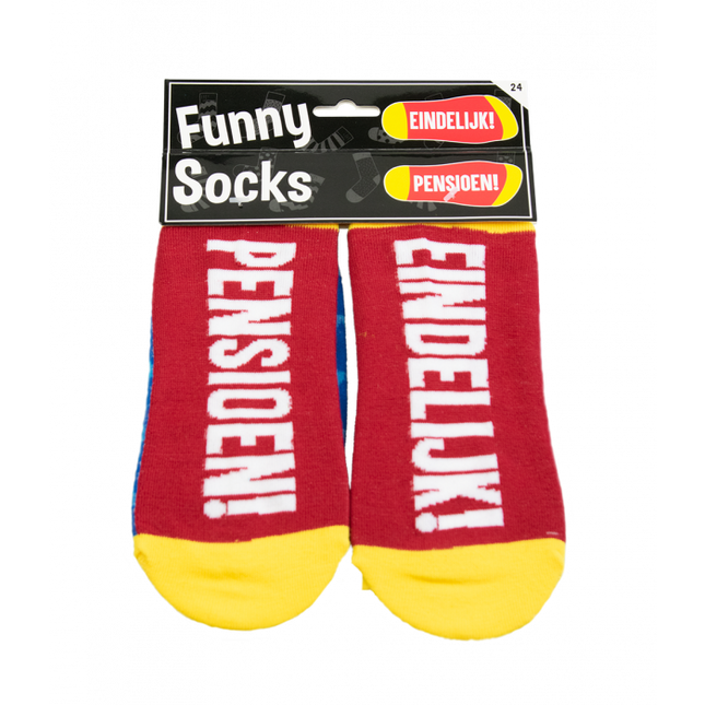 Feestbazaar Funny Sokken - Eindelijk Pensioen