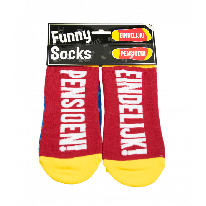 Feestbazaar Funny Sokken - Eindelijk Pensioen