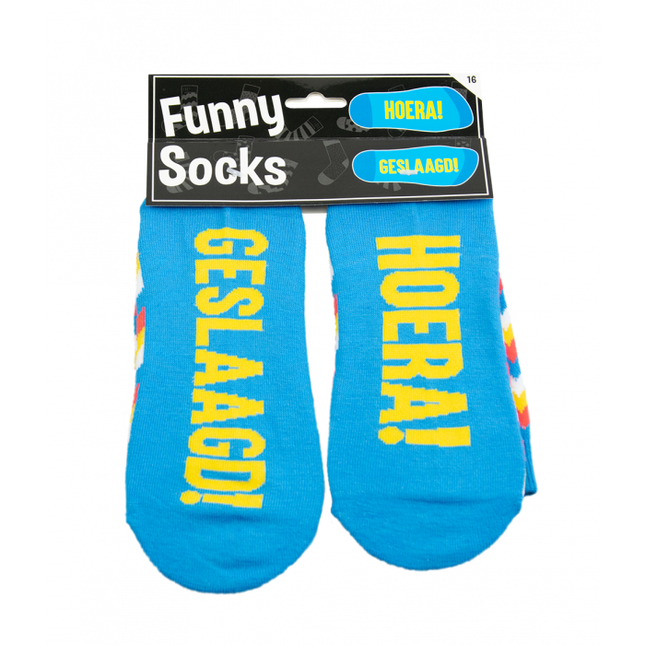 Feestbazaar Funny sokken - Hoera Geslaagd!