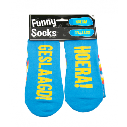 Feestbazaar Funny sokken - Hoera Geslaagd!