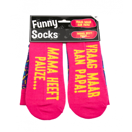 Feestbazaar Funny Sokken - Mama Heeft Pauze