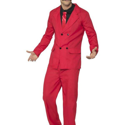 Feestbazaar Gangster kostuum pak rood