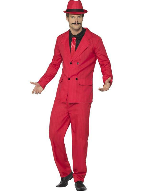 Feestbazaar Gangster kostuum pak rood