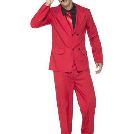 Feestbazaar Gangster kostuum pak rood