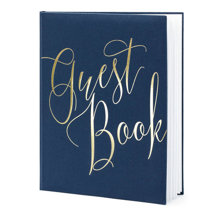 Feestbazaar Gastenboek Chique Navy Blauw 20x24,5cm