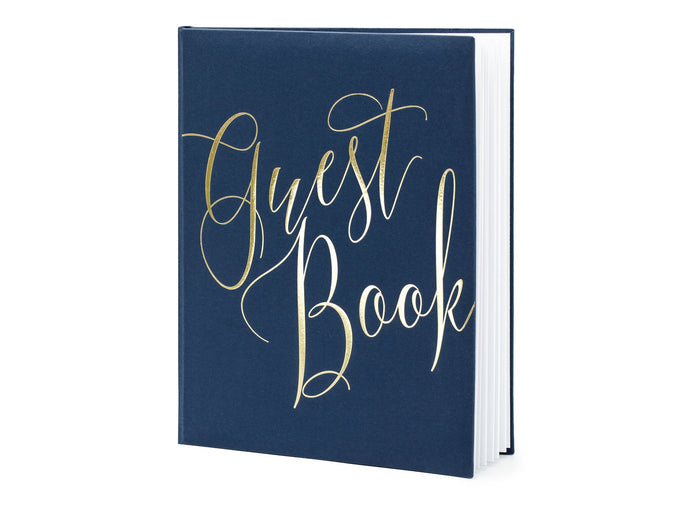 Feestbazaar Gastenboek Chique Navy Blauw 20x24,5cm