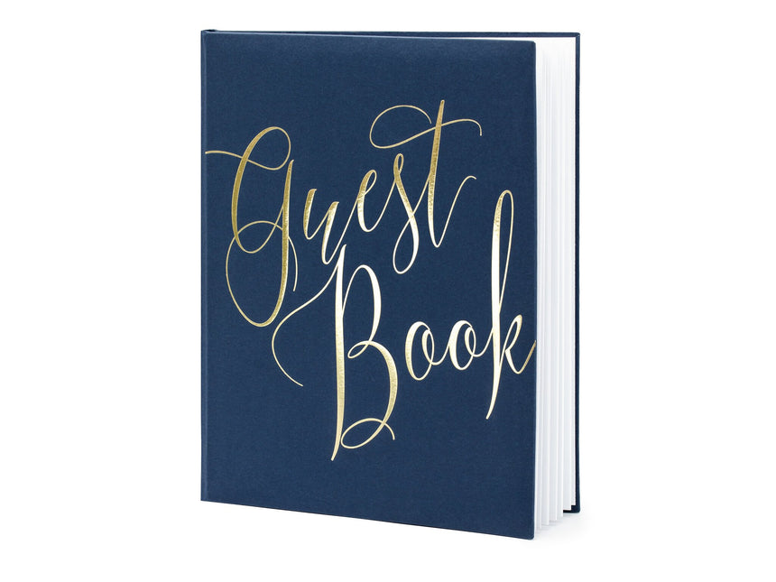 Feestbazaar Gastenboek Chique Navy Blauw 20x24,5cm