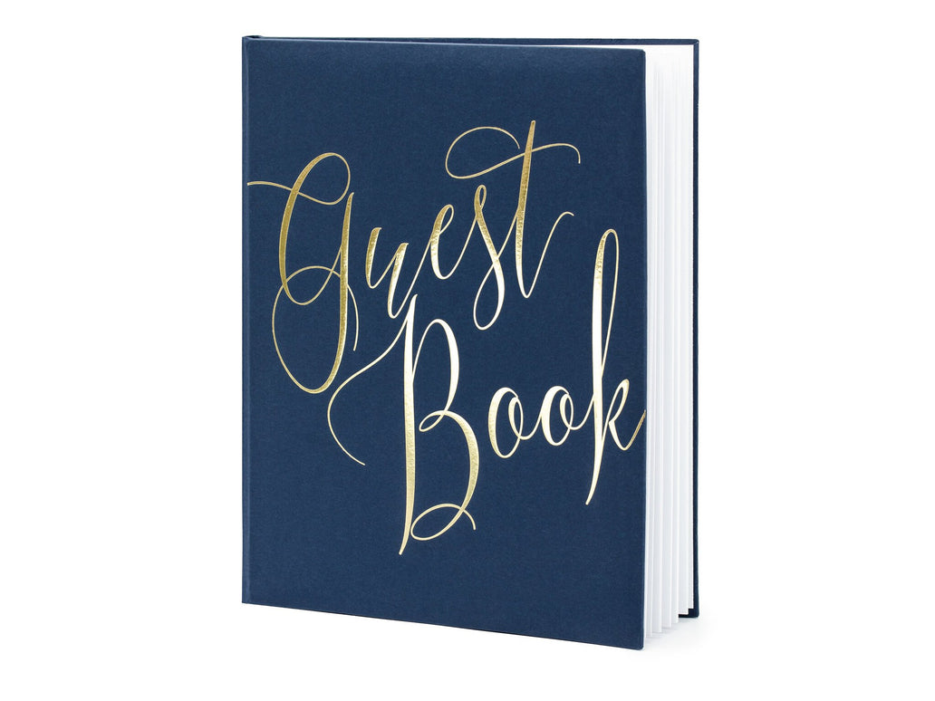 Feestbazaar Gastenboek Chique Navy Blauw 20x24,5cm