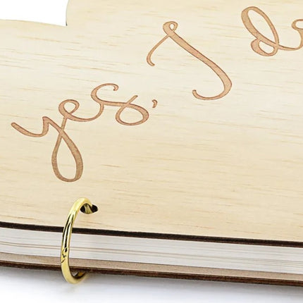 Feestbazaar Gastenboek Hout Yes I Do Huwelijk