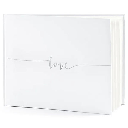 Feestbazaar Gastenboek Love Wit/Zilver (24x18,5cm)
