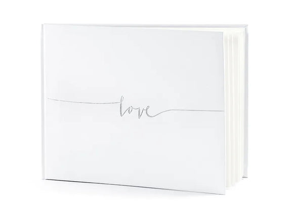 Feestbazaar Gastenboek Love Wit/Zilver (24x18,5cm)