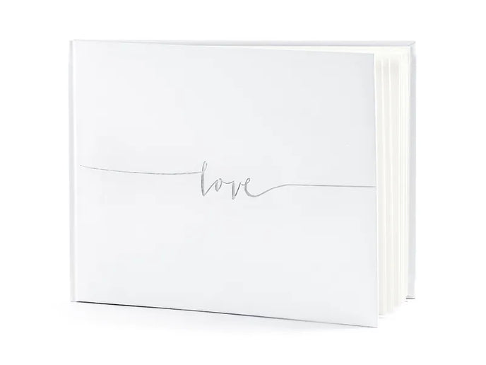 Feestbazaar Gastenboek Love Wit/Zilver (24x18,5cm)