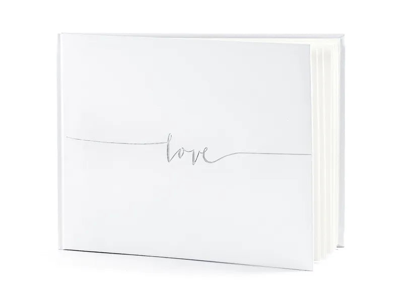 Feestbazaar Gastenboek Love Wit/Zilver (24x18,5cm)
