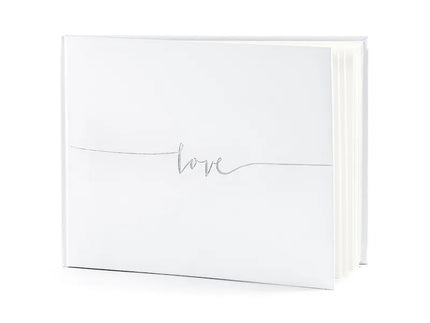 Feestbazaar Gastenboek Love Wit/Zilver (24x18,5cm)