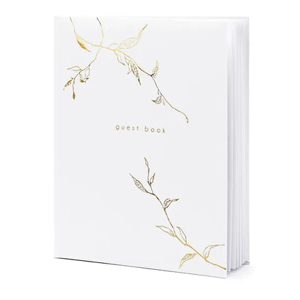 Feestbazaar Gastenboek Met Gouden Takjes Motief (20x24,5cm)