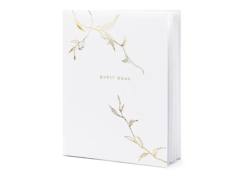 Feestbazaar Gastenboek Met Gouden Takjes Motief (20x24,5cm)