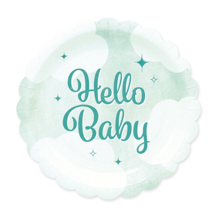 Feestbazaar Gebaksbordjes 'Hello baby' (8st)