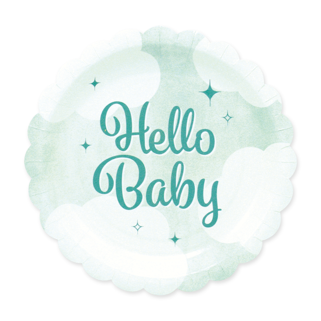 Feestbazaar Gebaksbordjes 'Hello baby' (8st)