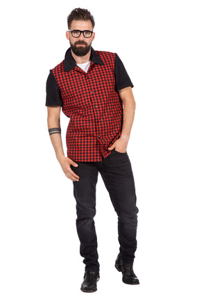 Feestbazaar Geblokte Rockabilly Blouse Bobby