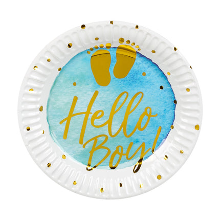 Feestbazaar Geboorte Feestbordjes Hello Boy! (10st)