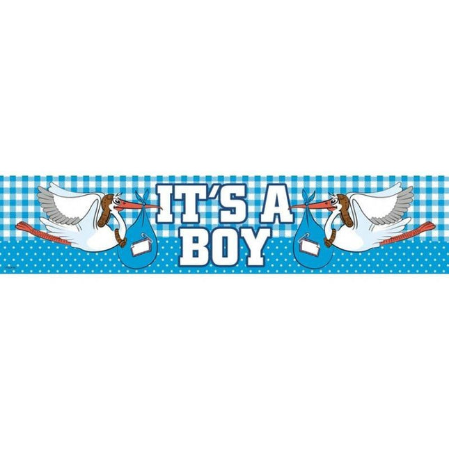 Feestbazaar Geboorte jongen gevelbanner 'It's a boy'