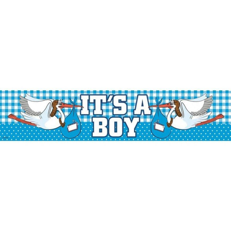 Feestbazaar Geboorte jongen gevelbanner 'It's a boy'