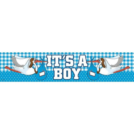 Feestbazaar Geboorte jongen gevelbanner 'It's a boy'