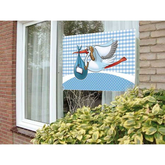 Feestbazaar Geboorte Jongen Raamvlag Ooievaar 60x90cm