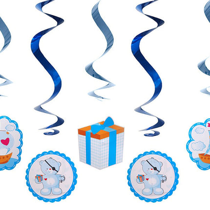 Feestbazaar Geboorte Swirl Beertjes Blauw