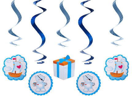 Feestbazaar Geboorte Swirl Beertjes Blauw