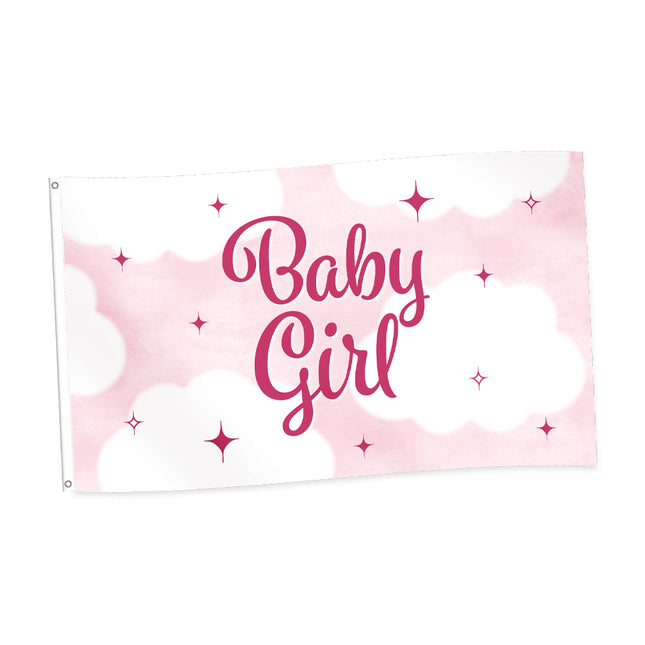 Feestbazaar Geboortevlag Baby Girl (150x90cm)
